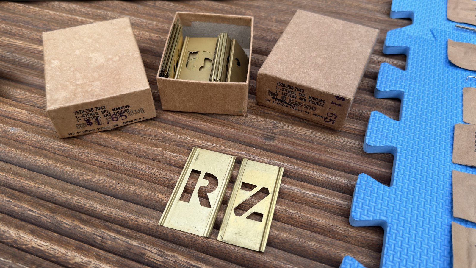 1-Inch Brass Letter Stencil Sets (General Stencils, Brooklyn) photo 1