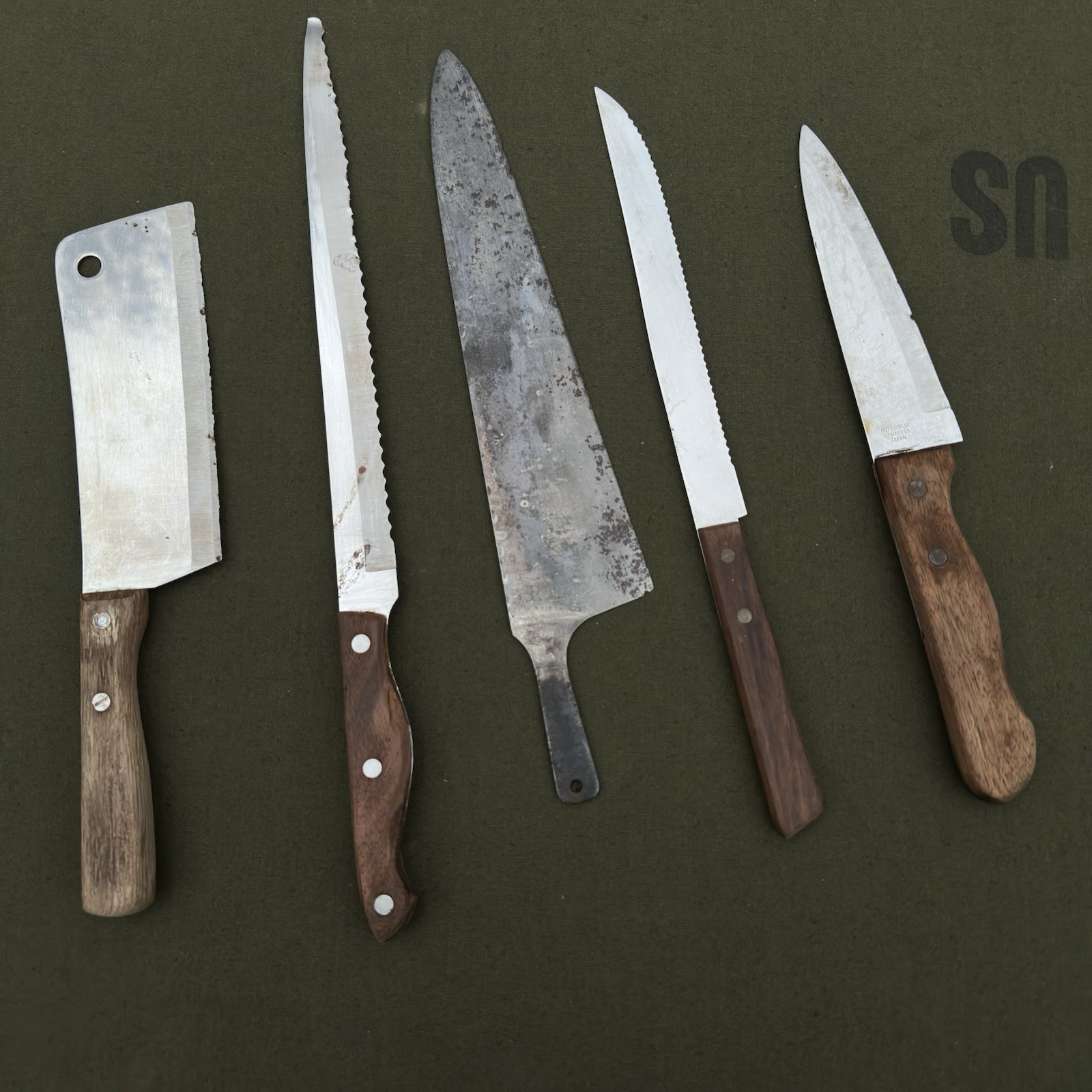 Vintage Kitchen Knife Lot · Chef / Cleaver / Butcher — photo 5