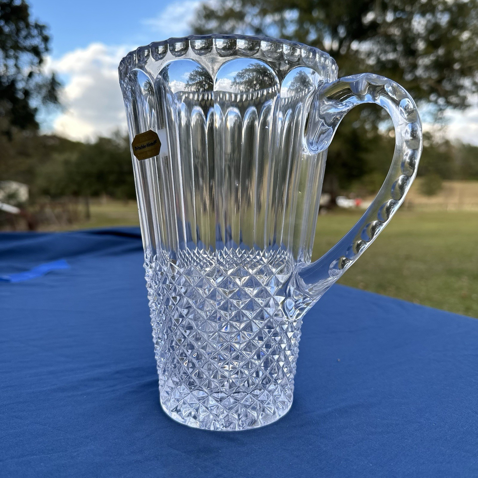 West German Cut-Crystal Pitcher — photo 6