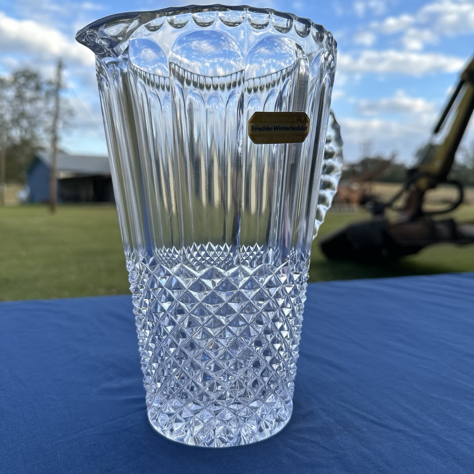 West German Cut-Crystal Pitcher — photo 3