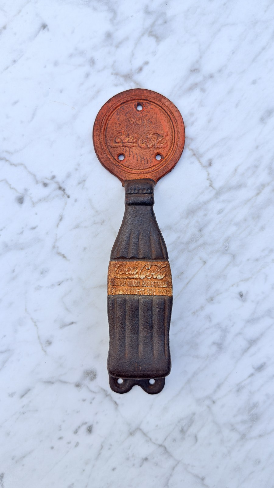 Vintage Coca-Cola cast-metal door push photo 2