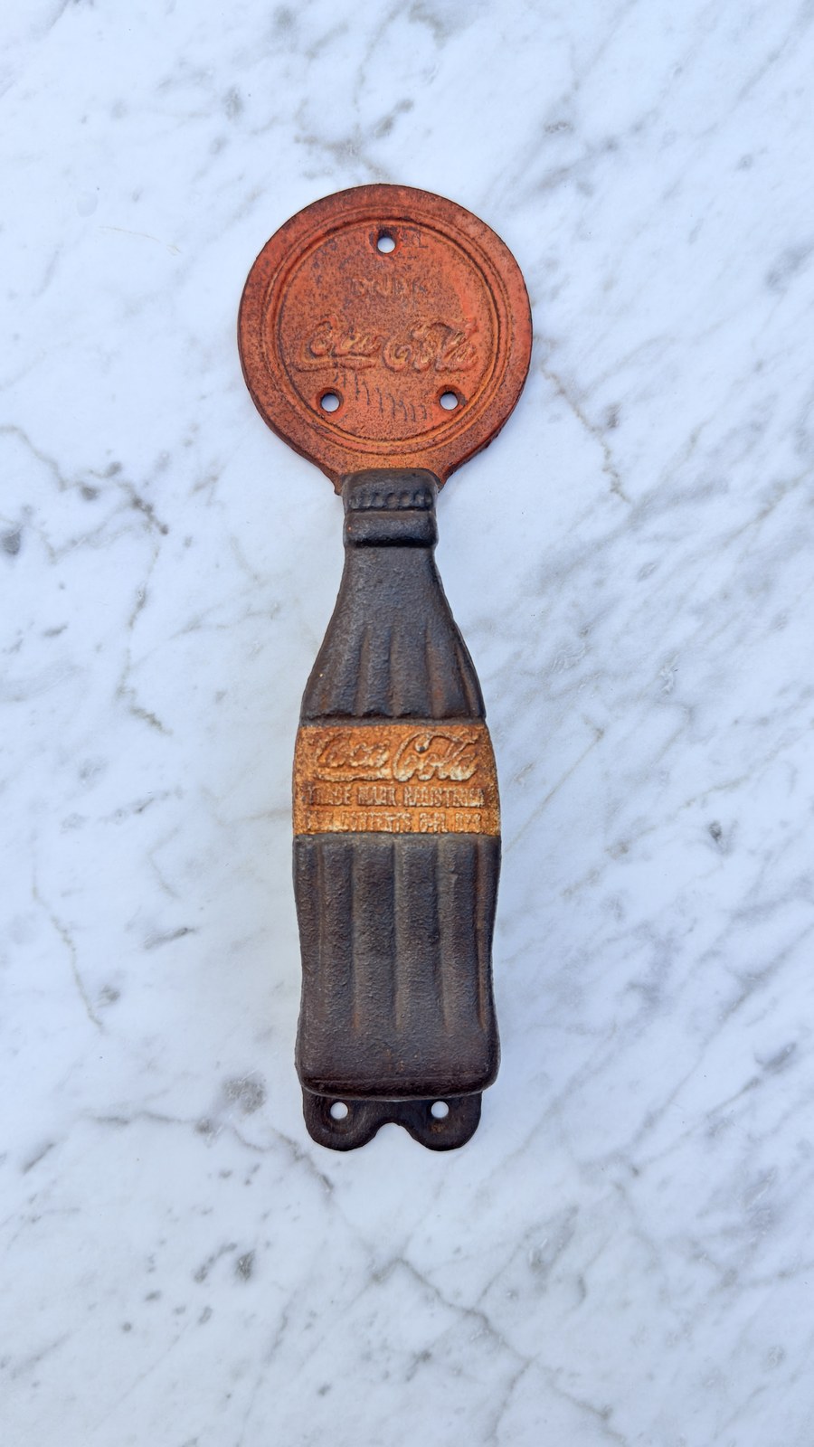 Vintage Coca-Cola cast-metal door push photo 3