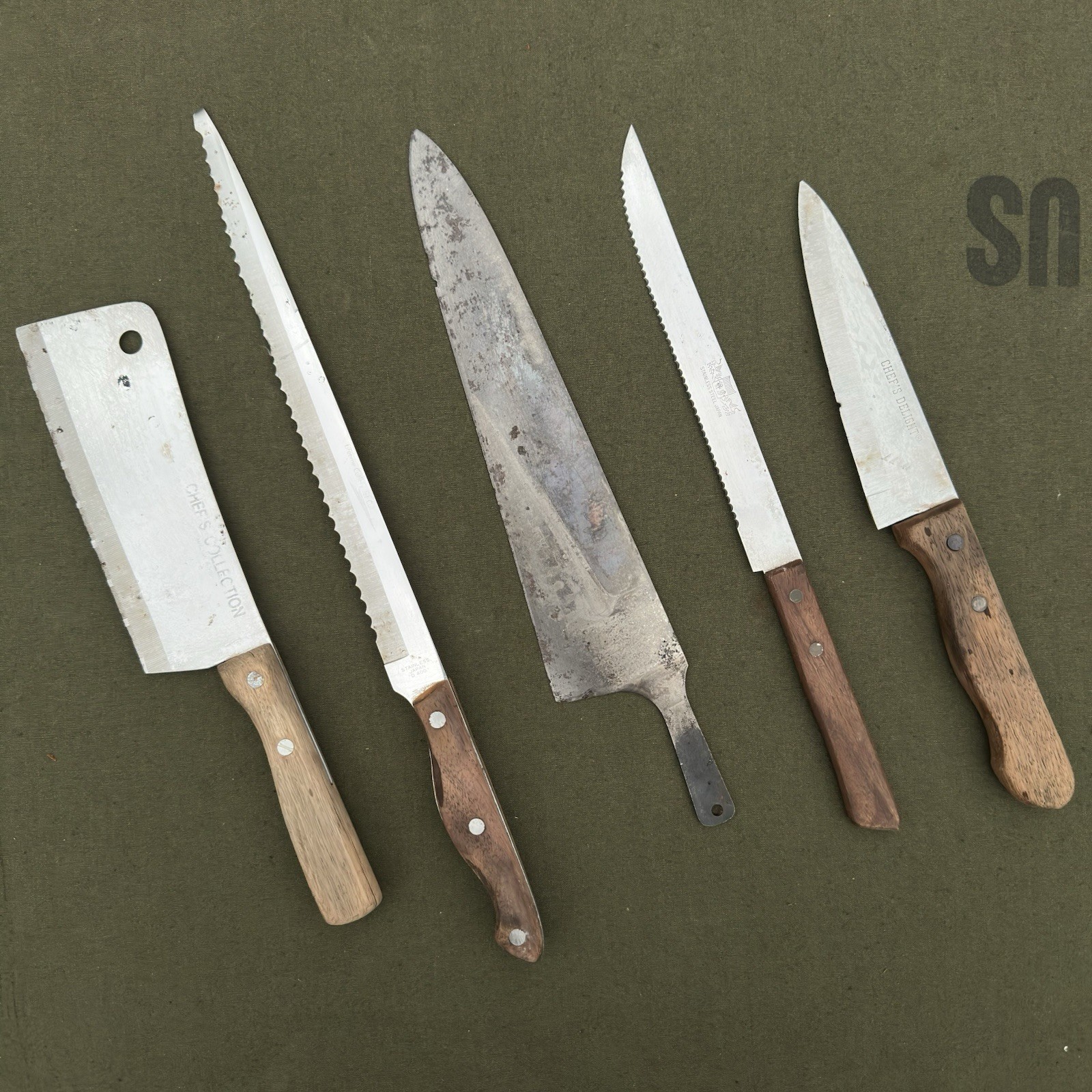 Vintage Kitchen Knife Lot · Chef / Cleaver / Butcher — photo 4