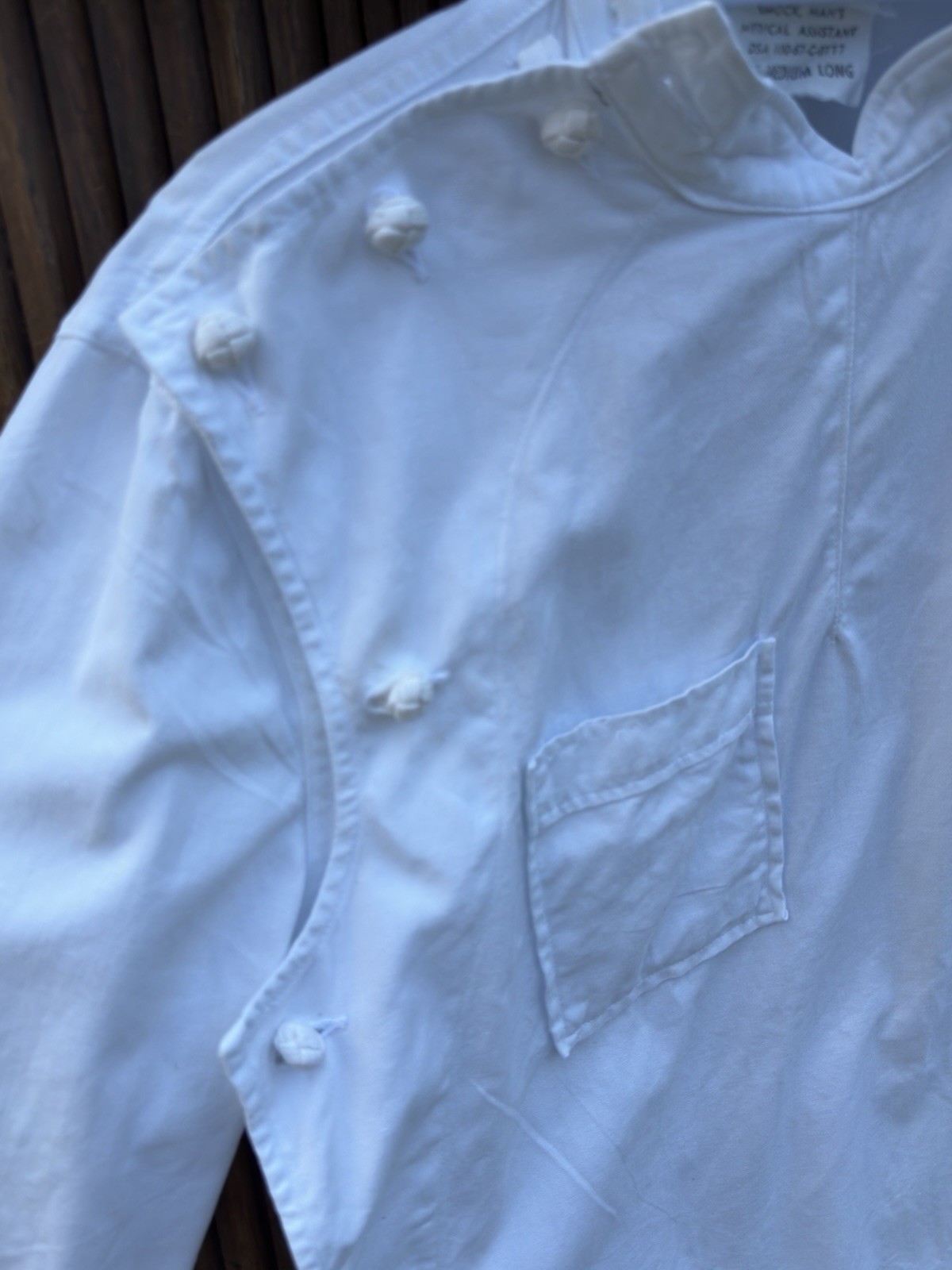1960s White Cotton Drill Frog-Button Pullover — photo 2