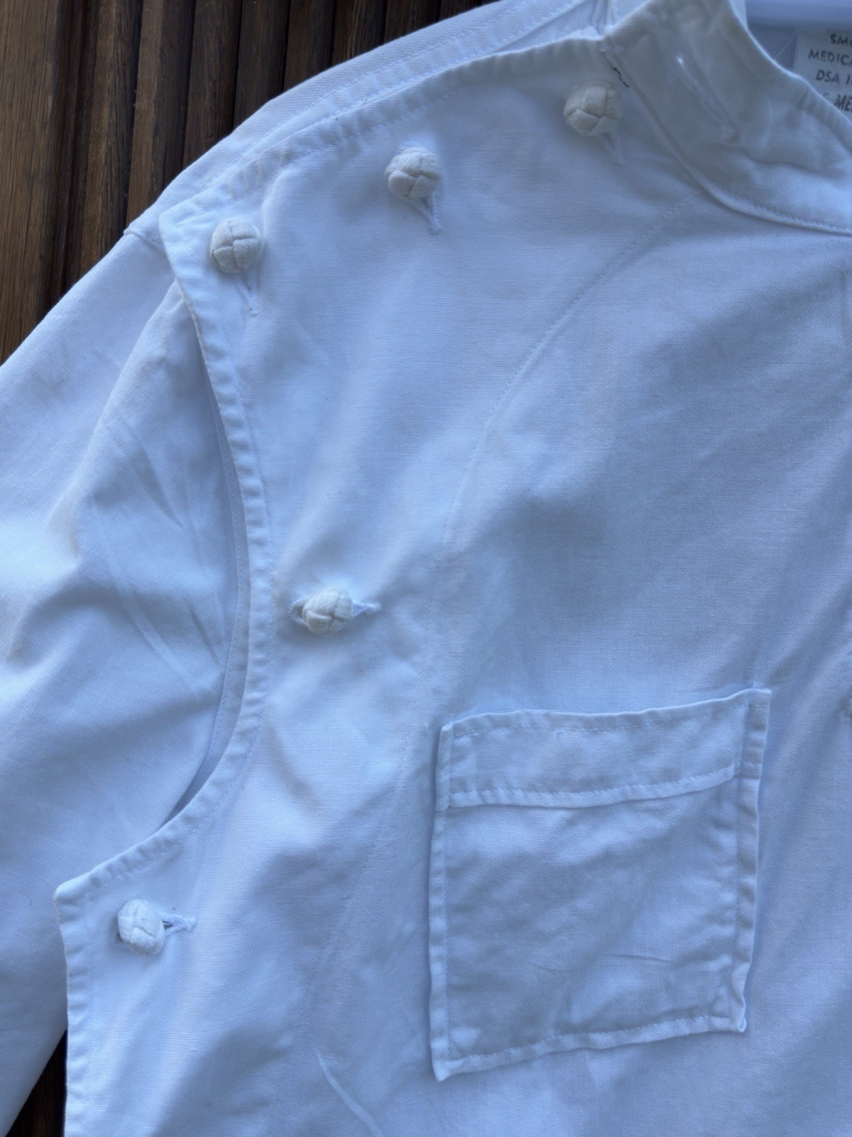 1960s White Cotton Drill Frog-Button Pullover — photo 4
