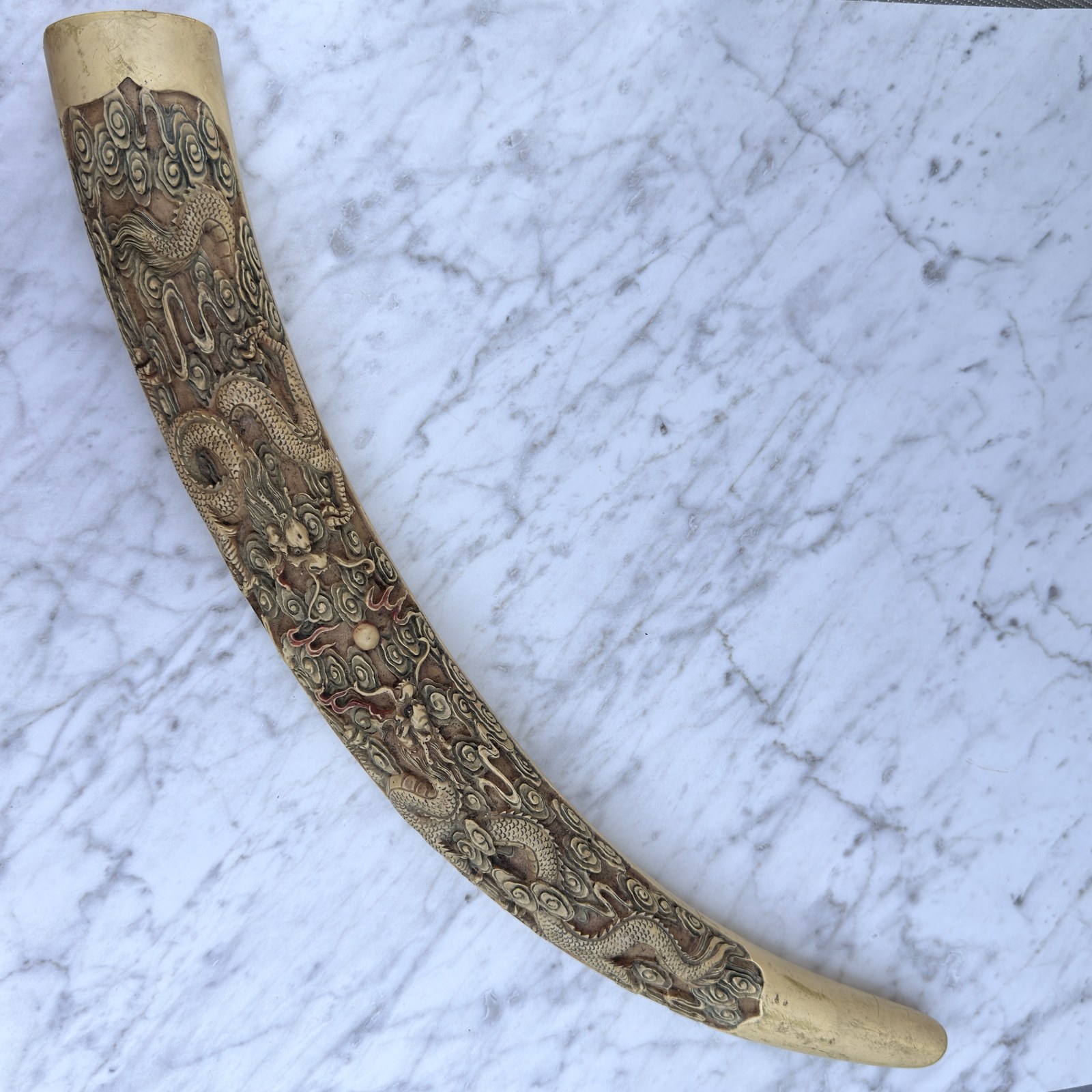Faux Carved Dragon Tusk Decorative Sculpture photo 1