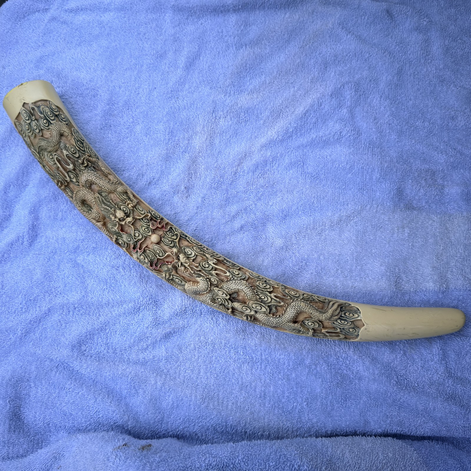 Faux Carved Dragon Tusk Decorative Sculpture photo 3