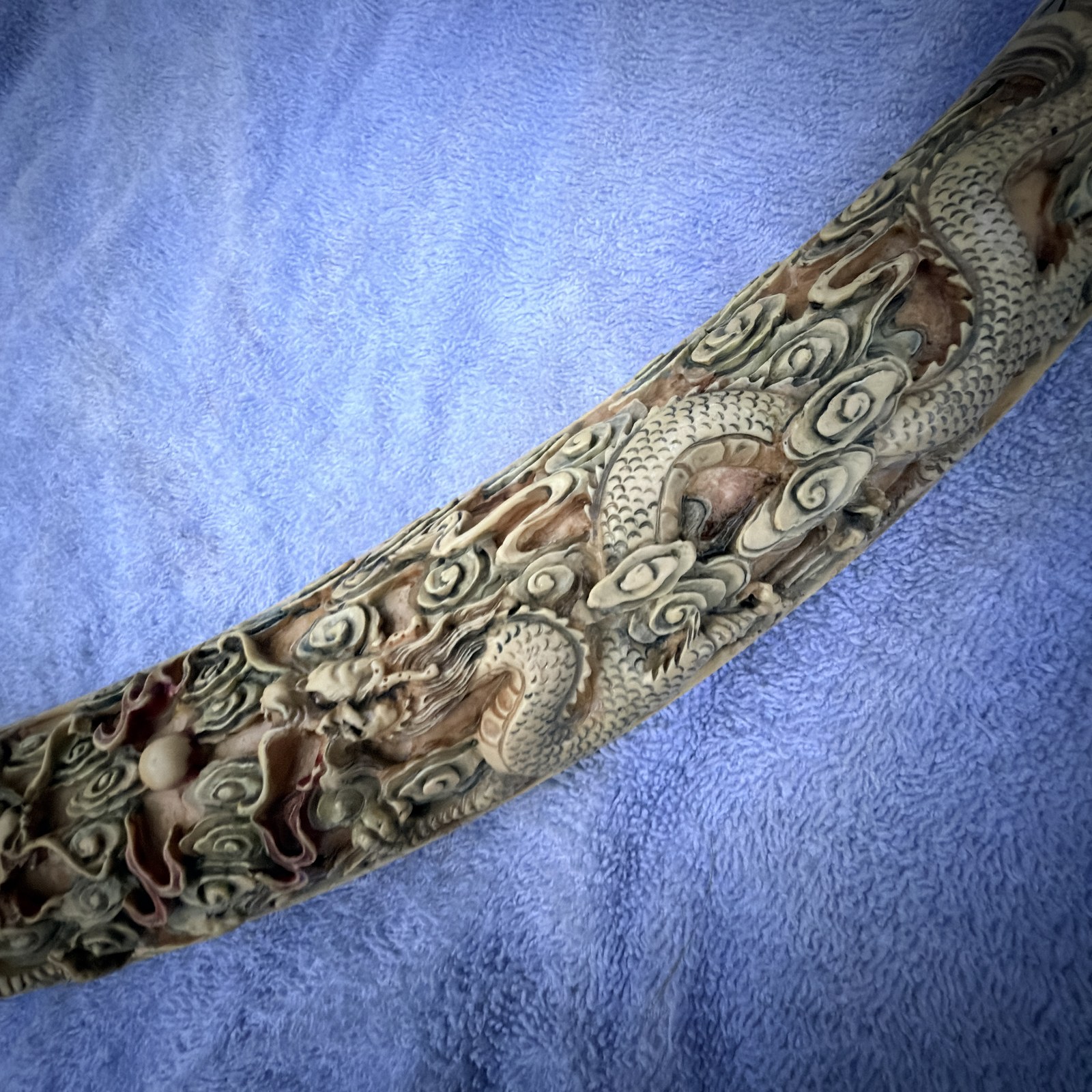 Faux Carved Dragon Tusk Decorative Sculpture photo 4