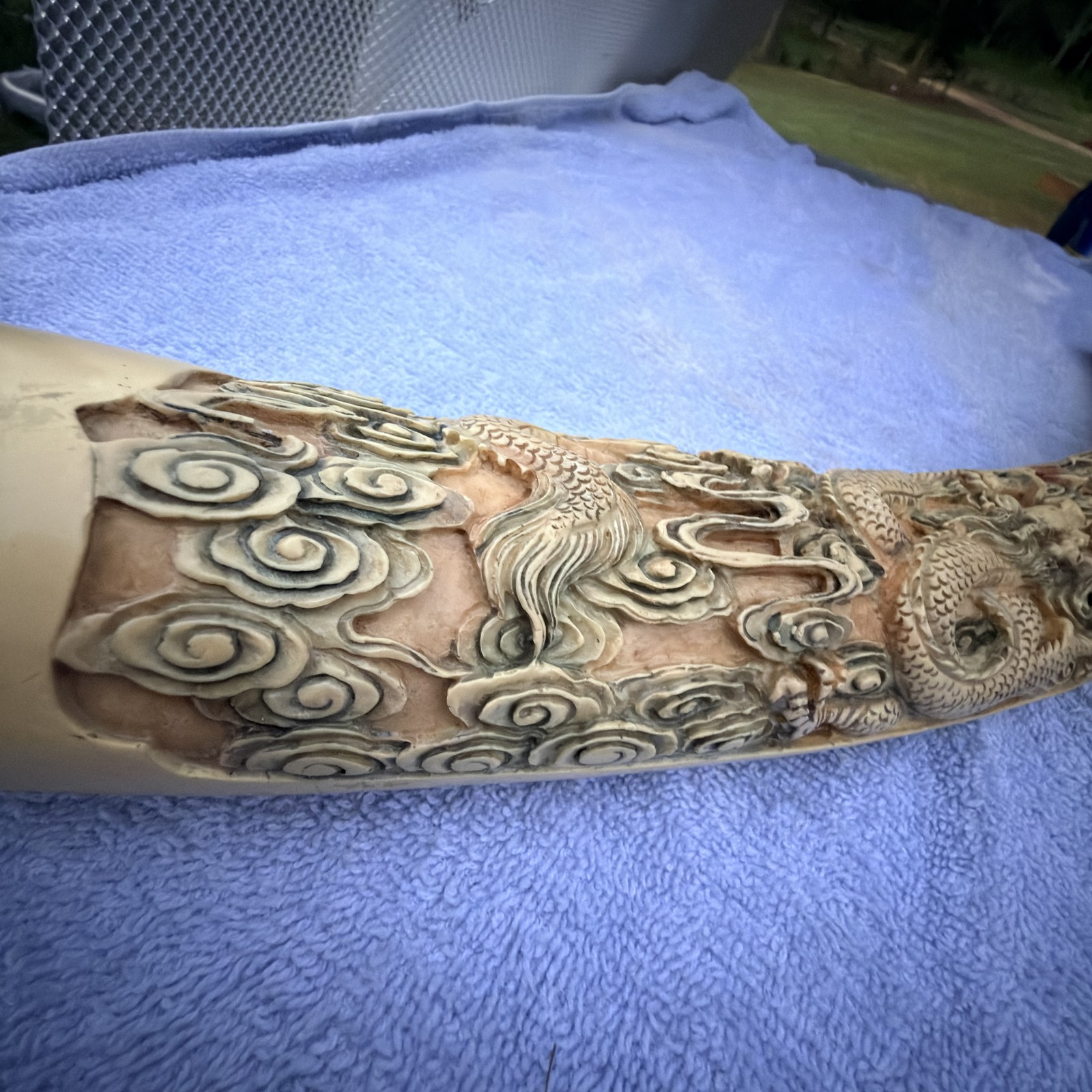 Faux Carved Dragon Tusk Decorative Sculpture photo 6