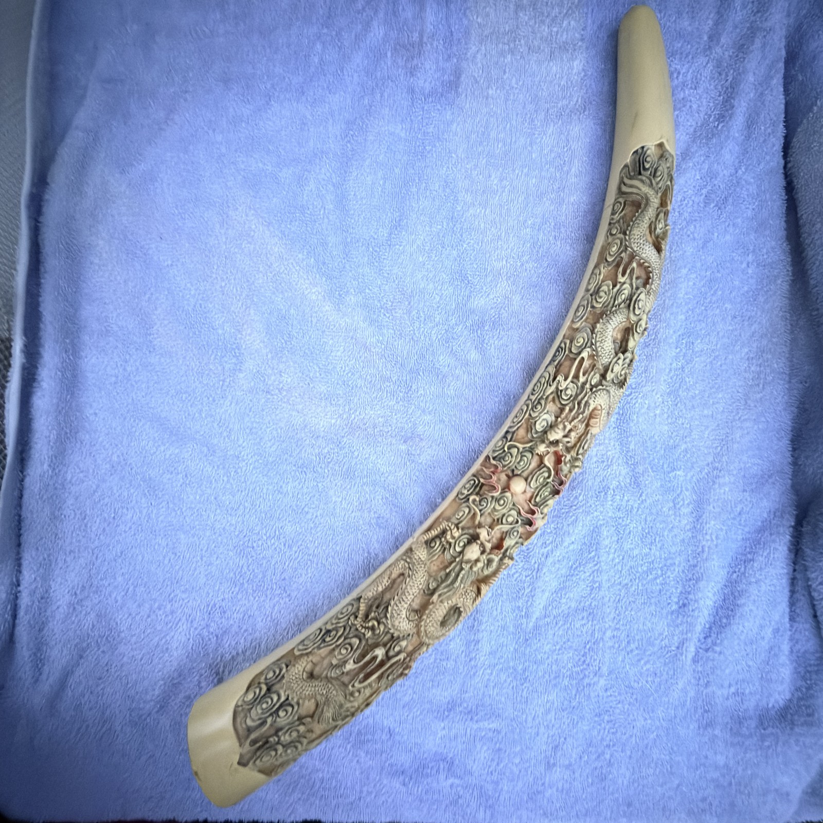 Faux Carved Dragon Tusk Decorative Sculpture photo 8