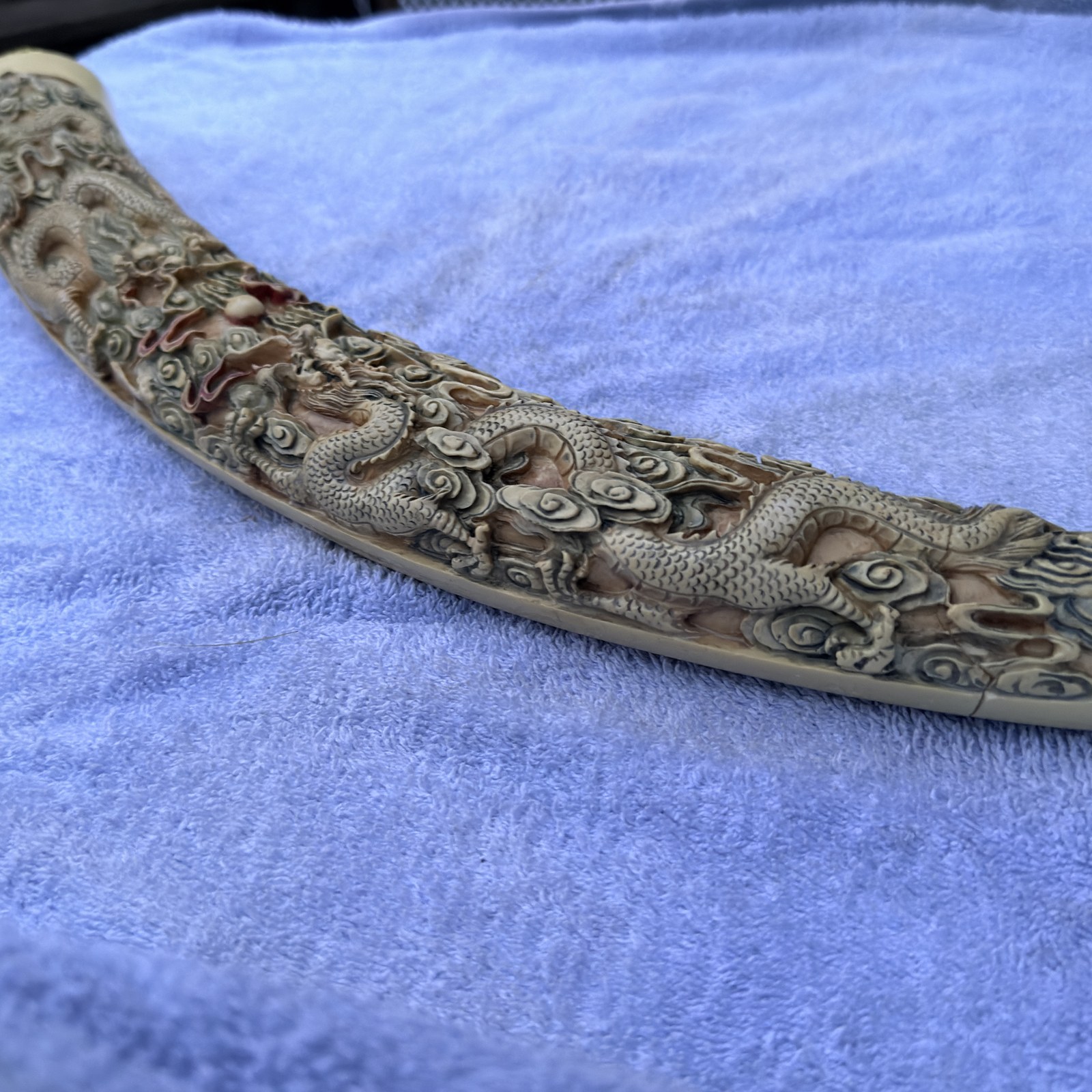 Faux Carved Dragon Tusk Decorative Sculpture photo 9