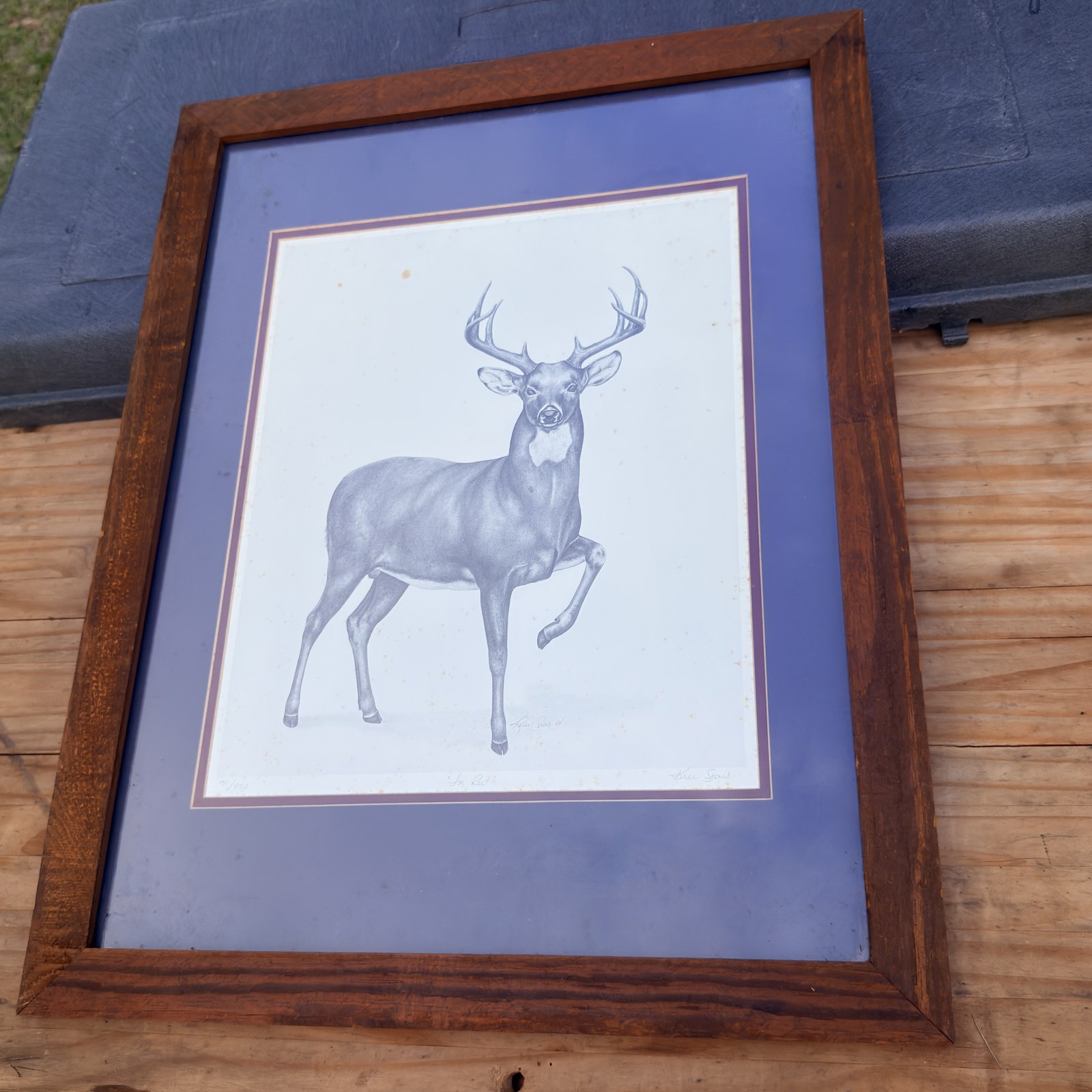 Karen Sears In Rut framed deer print full view