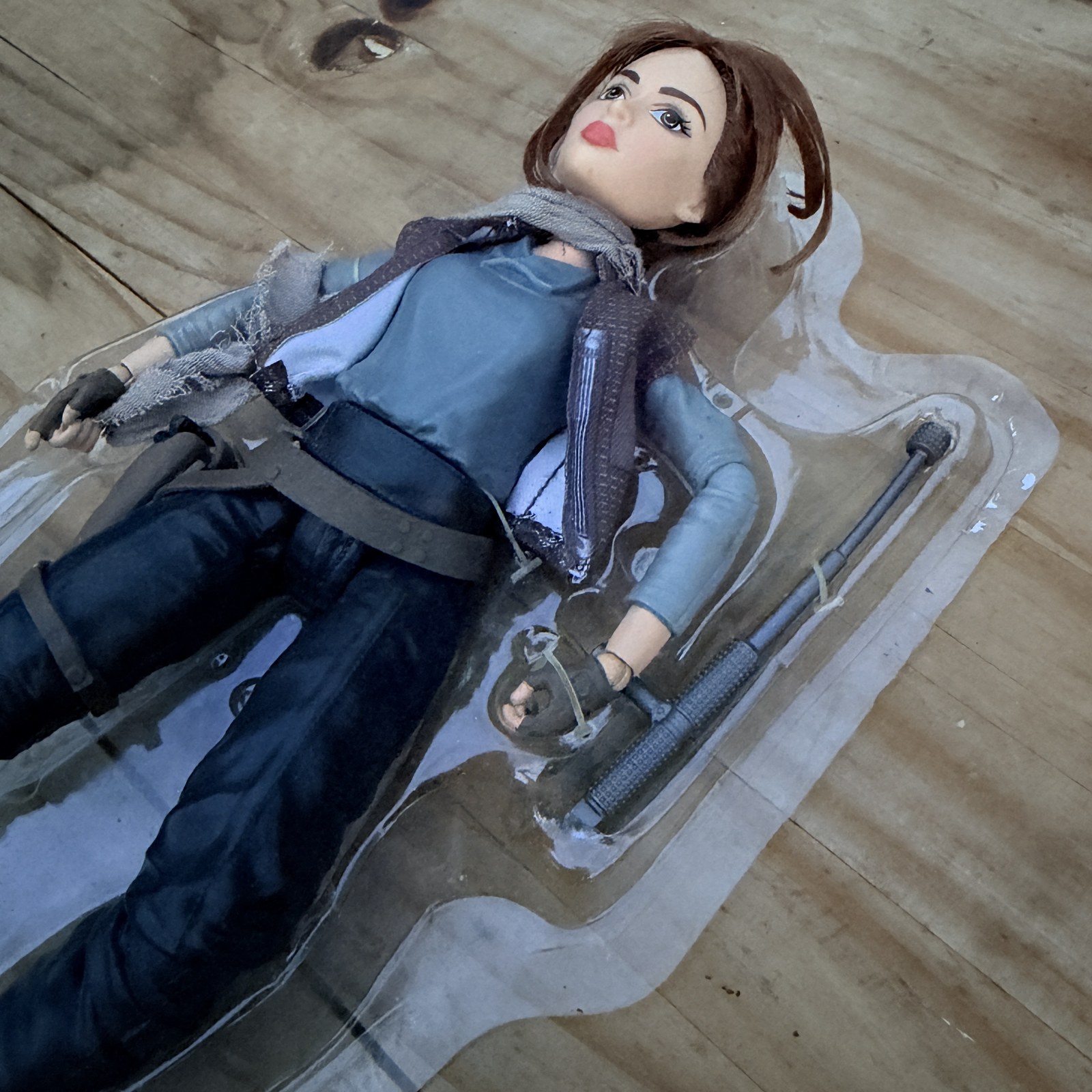 Lara Croft loose articulated figure with staff accessory front