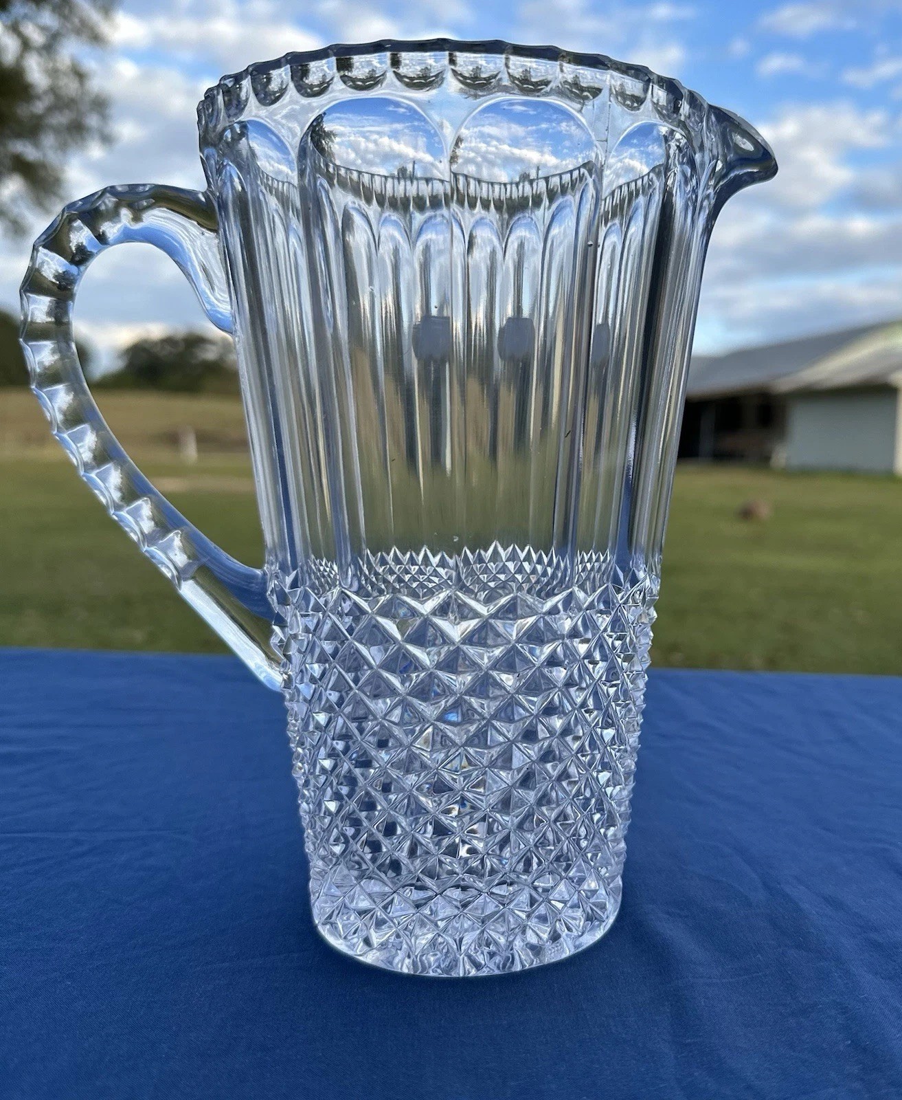 West German Cut-Crystal Pitcher — Glass & Ceramic — Lott's & Found