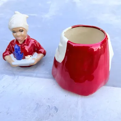 Vintage Red and White Figural Cookie Jar — view 6