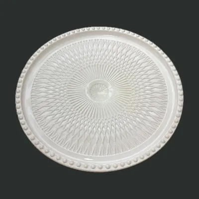 Jeannette Shell-Pink Milk Glass Cake Stand