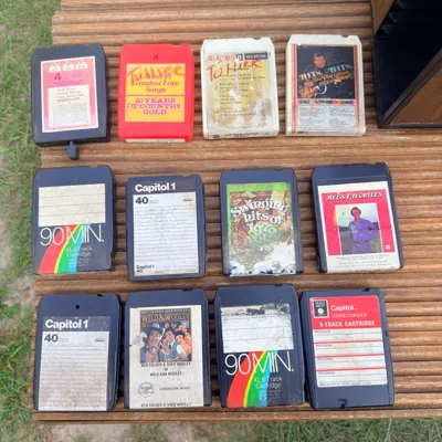 Vintage 8-Track Tape Collection with LEBO Rack · $120 — view 3