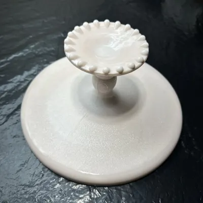 Jeannette Shell-Pink Milk Glass Cake Stand — product photograph 4