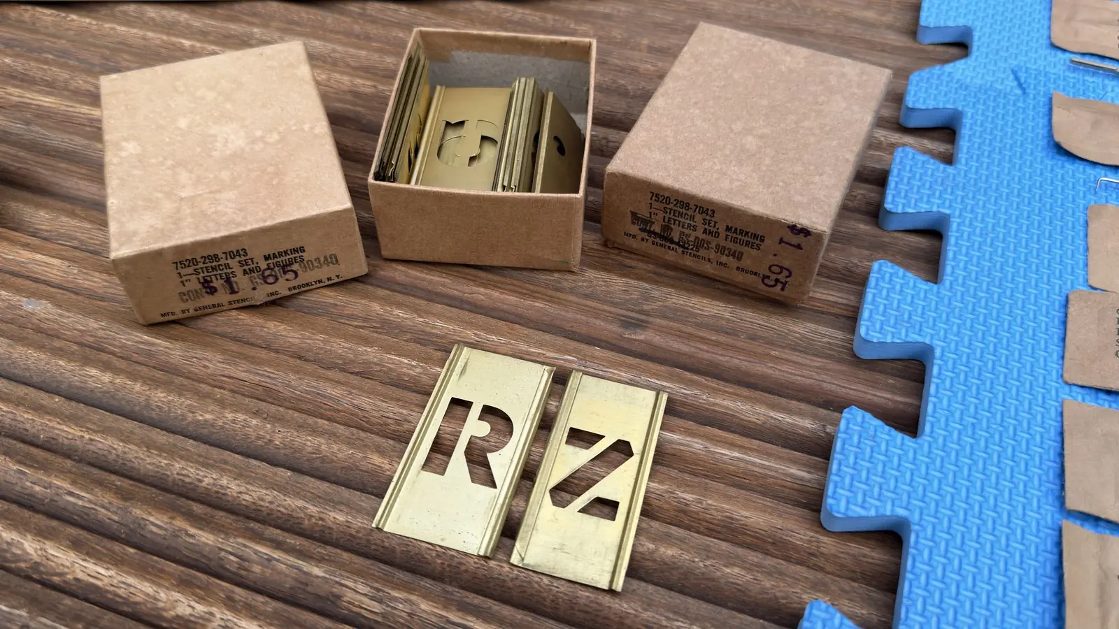 1-Inch Brass Letter Stencil Sets (General Stencils, Brooklyn) view 1