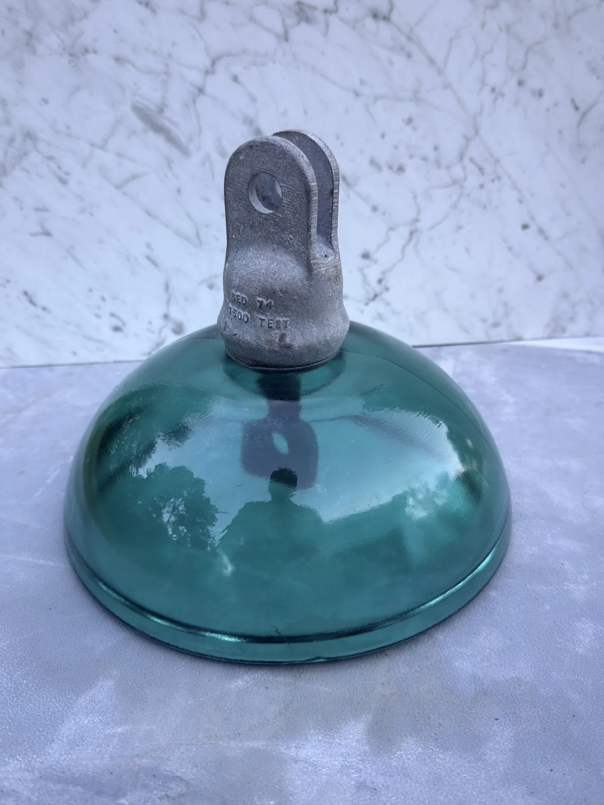 1974 Sediver Aqua Glass Suspension Insulator