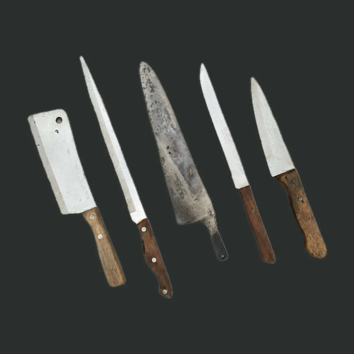 Vintage Kitchen Knife Lot with Wood Handles — cover photograph