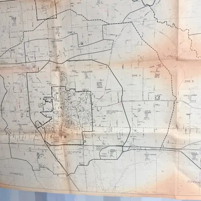 1981 South Central Bell map, Hammond exchange, about 2 ft 10 in x 5 ft — view 6