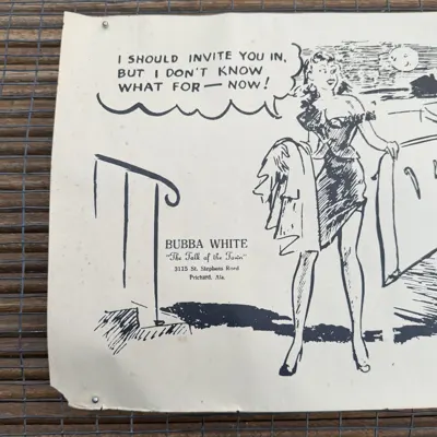 Vintage Bubba White Comedic Pin-Up Cartoon Sheets view 3