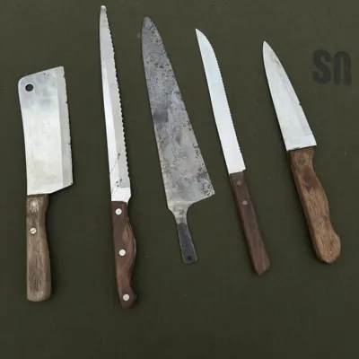 Vintage Kitchen Knife Lot with Wood Handles — product photograph 7