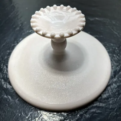 Jeannette Shell-Pink Milk Glass Cake Stand — product photograph 6