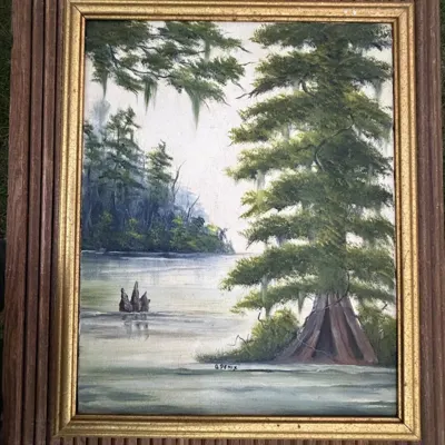 Cypress Swamp Oil Painting, Signed G. Penix — product photograph 5