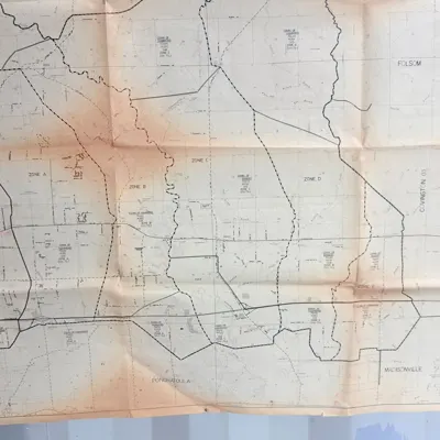 1981 South Central Bell map, Hammond exchange, about 2 ft 10 in x 5 ft — view 7