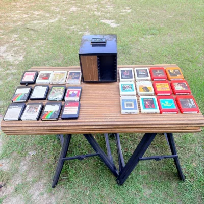Vintage 8-Track Tape Collection with LEBO Rack