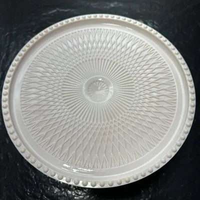 Jeannette Shell-Pink Milk Glass Cake Stand — product photograph 7