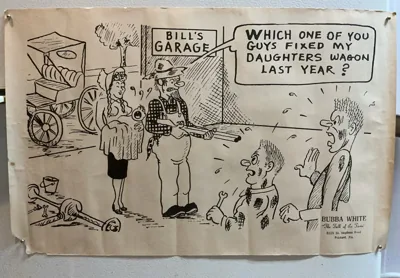 Vintage Bubba White Comedic Pin-Up Cartoon Sheets