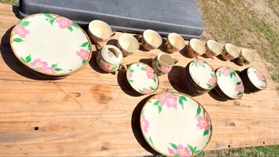 Vintage Hand-Painted El Rancho Dinnerware Set