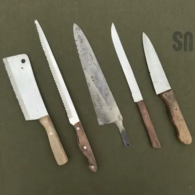 Vintage Kitchen Knife Lot with Wood Handles — product photograph 6