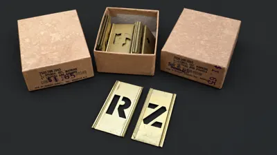 1-Inch Vietnam-Era U.S. Army Brass Stencil Set — General Stencils Inc.