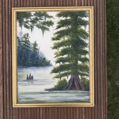 Cypress Swamp Oil Painting, Signed G. Penix — product photograph 4