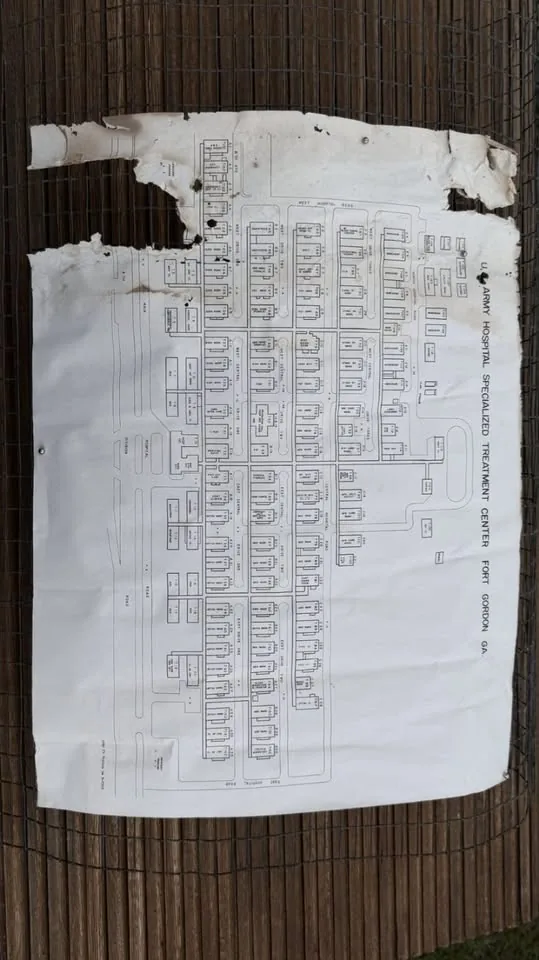 Vintage Fort Gordon U.S. Army Hospital Map