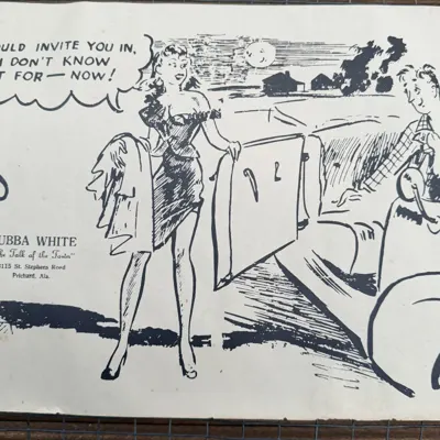 Vintage Bubba White Comedic Pin-Up Cartoon Sheets view 4