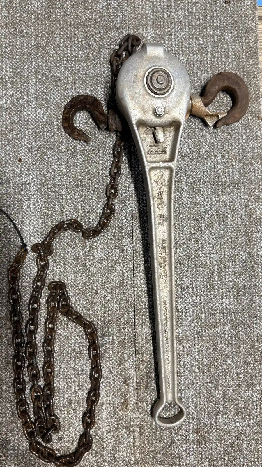 A.B. Chance aluminum 1-ton lever chain hoist view 1