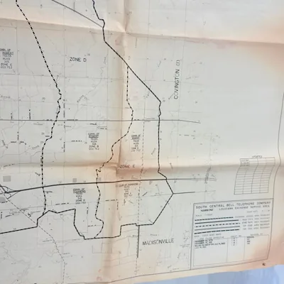 1981 South Central Bell Hammond Exchange Map