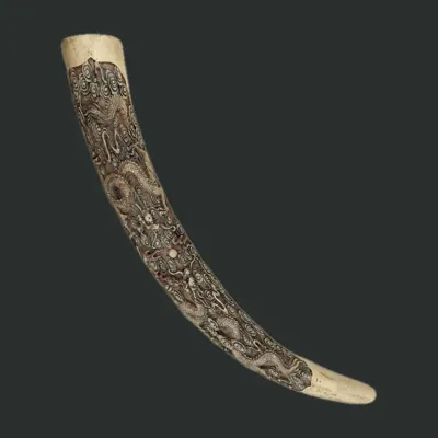 Faux Carved Dragon Tusk Sculpture