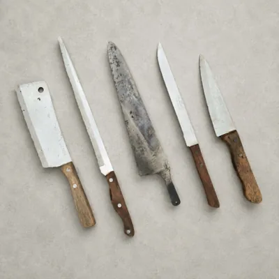 Vintage Kitchen Knife Lot with Wood Handles
