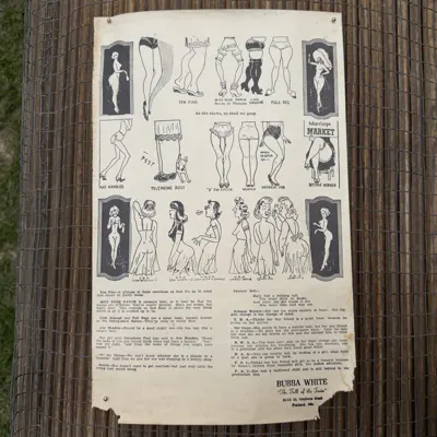 Vintage Bubba White Comedic Pin-Up Cartoon Sheets view 6