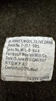 1951 Faribault U.S. Army Medical Wool Blanket — product photograph 8
