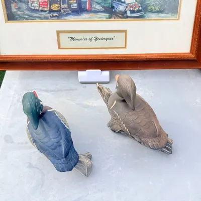 Facebook listing view 3 of Pair of Duck Figurines on Driftwood-Style Bases