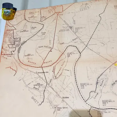 1981 South Central Bell map, Shreveport exchange, about 4x4 ft — view 2