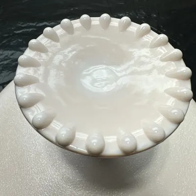 Jeannette Shell-Pink Milk Glass Cake Stand — product photograph 8