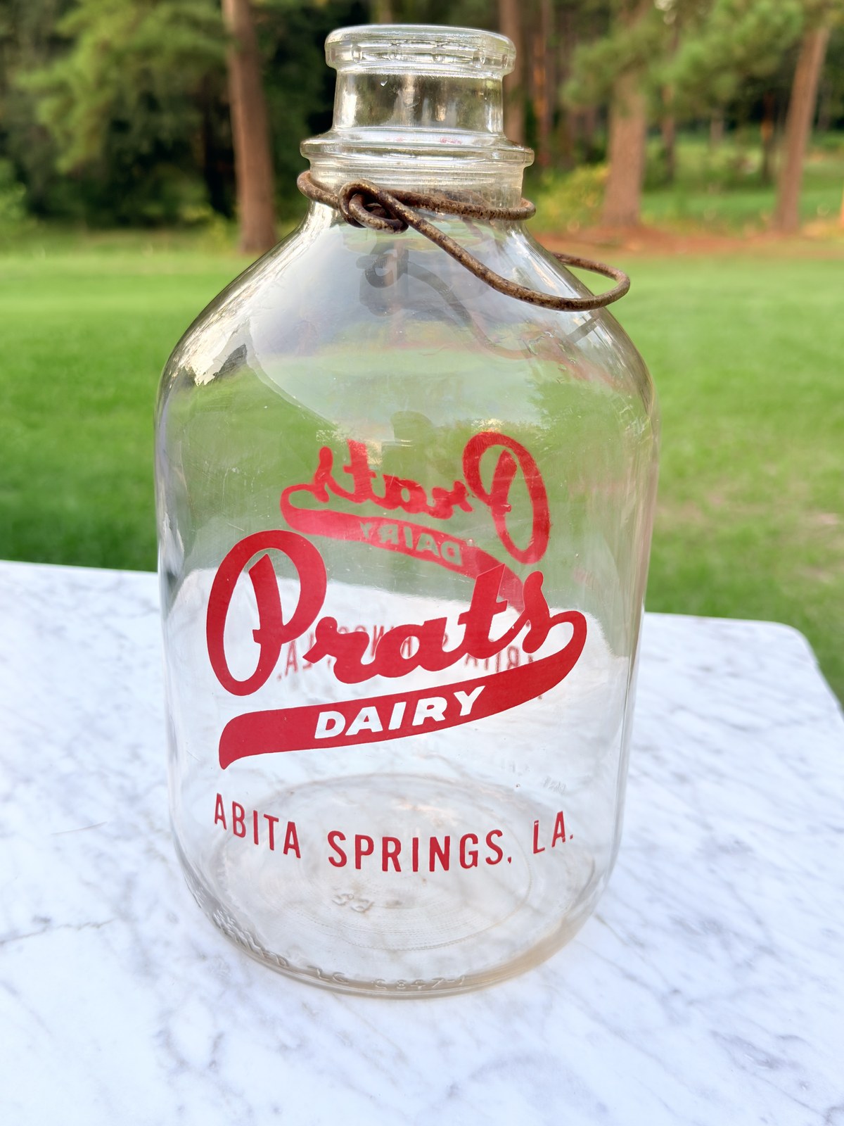 Prats Dairy Abita Springs gallon glass milk jug photo 1